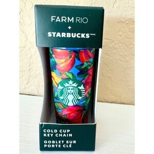 Starbucks x FARM Rio Cold Cup Keychain Tropical Floral 2025 Limited Edition